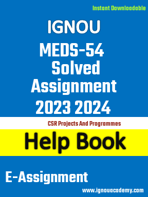IGNOU MEDS-54 Solved Assignment 2023 2024
